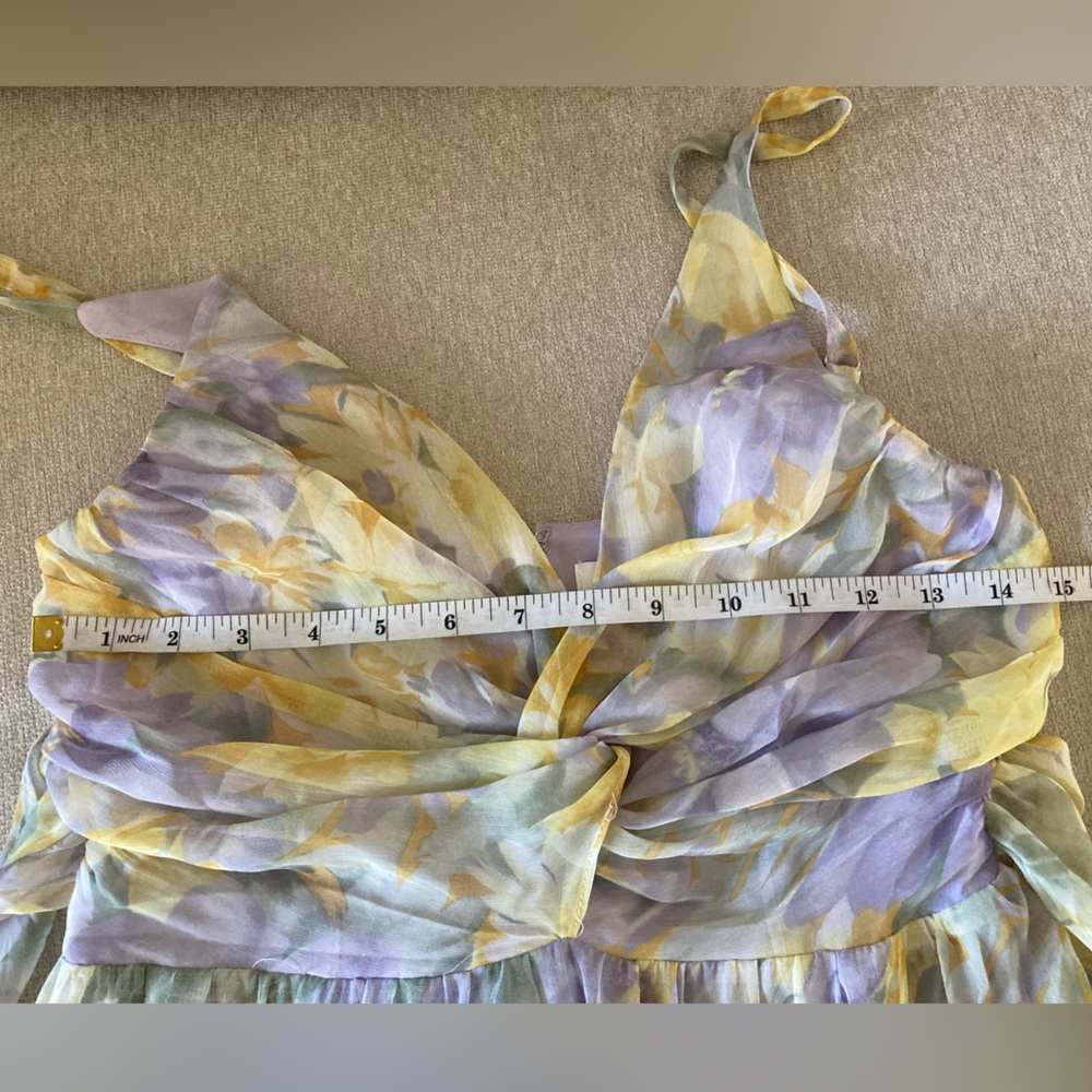 Astr Floral Tiered Maxi Dress in Lavender & Yellow - Picture 6 of 10